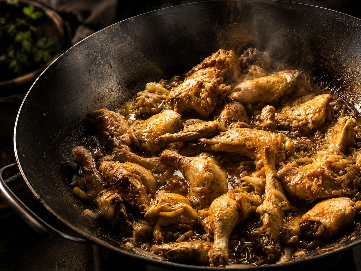 Poulet massalé, plat créole préparé par Le Paille en Queue, traiteur en Dordogne